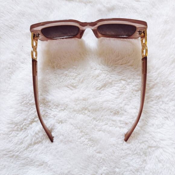 Camille Clear Tan Oversized Square Sunglasses - Picture 6 of 10